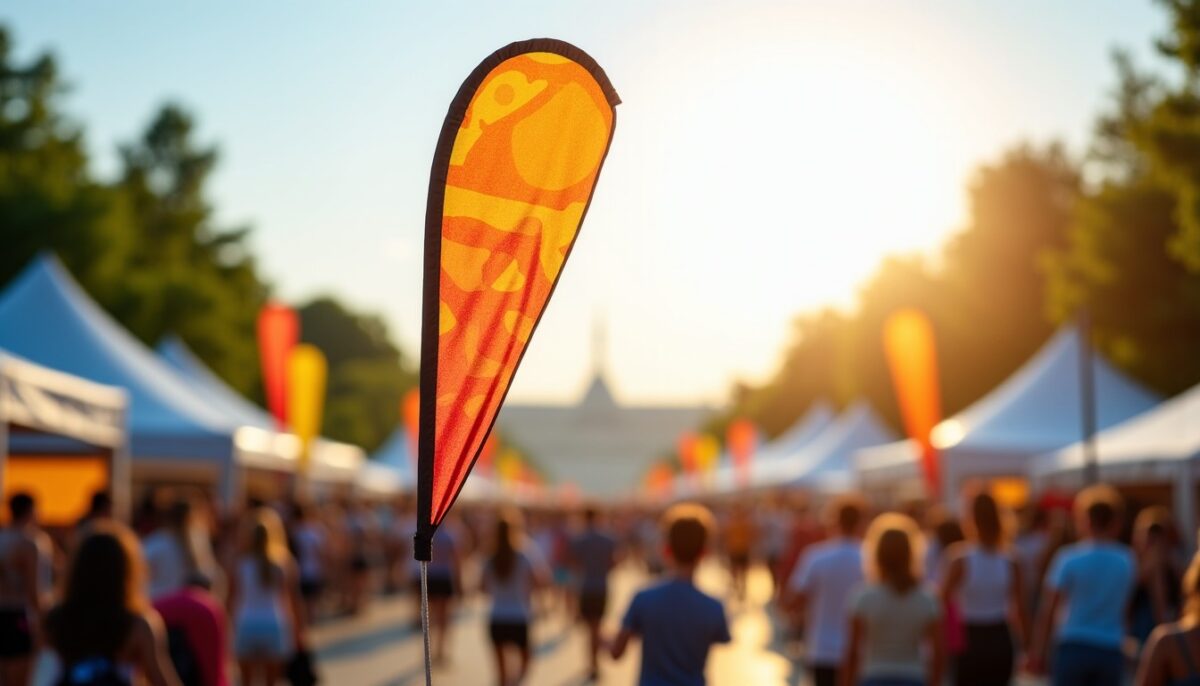Oriflamme publicitaire : l&rsquo;atout visibilité pour booster vos actions sur le terrain
